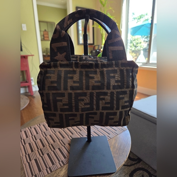 Fendi Handbags - Authentic Fendi Mini/Micro Zucca Canvas Tote - Brown/Black